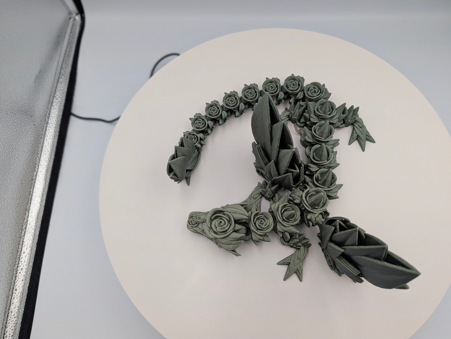 Articulated Gray Winged Rose Dragon Large