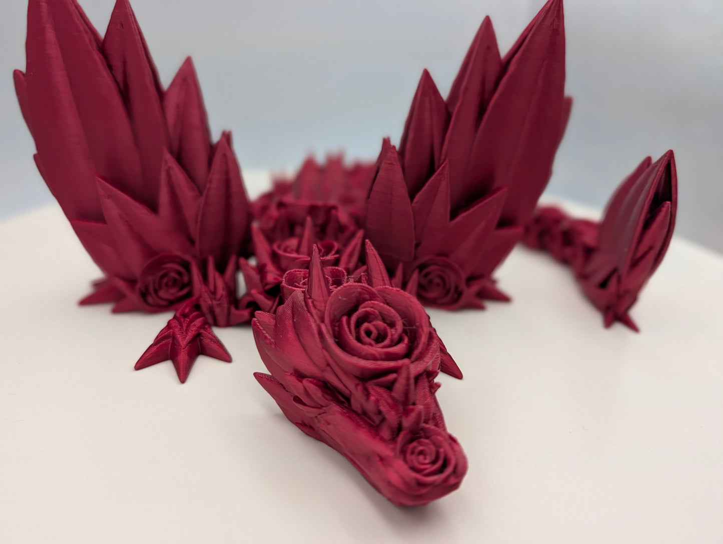 Articulated Red Winged Rose Dragon Large