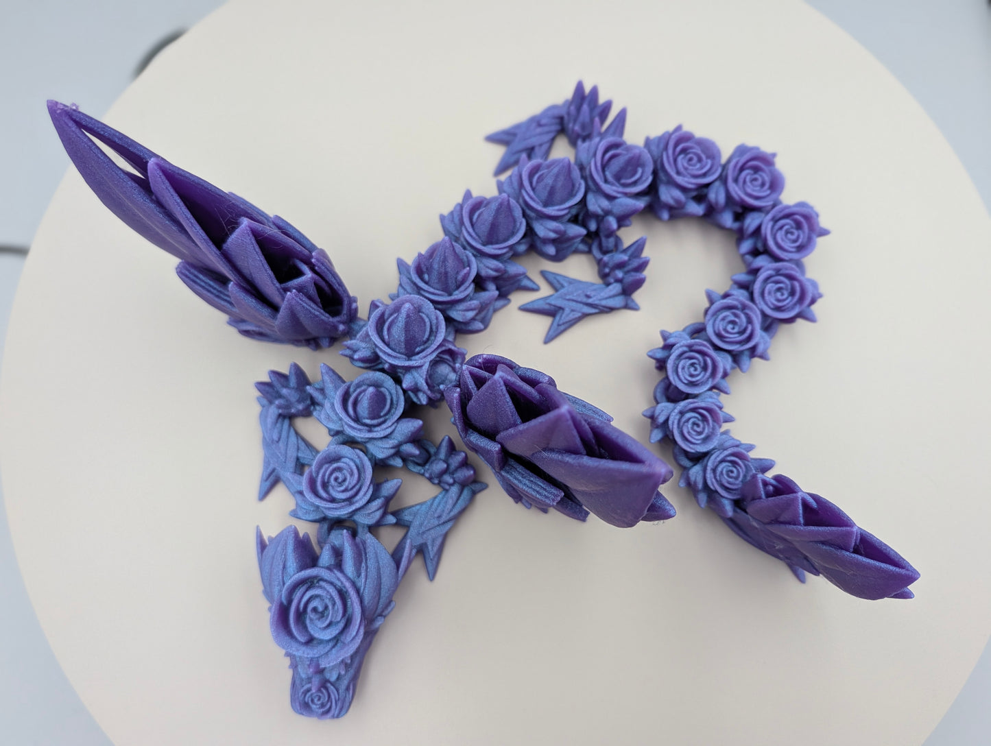 Articulated Purple Winged Rose Dragon Large
