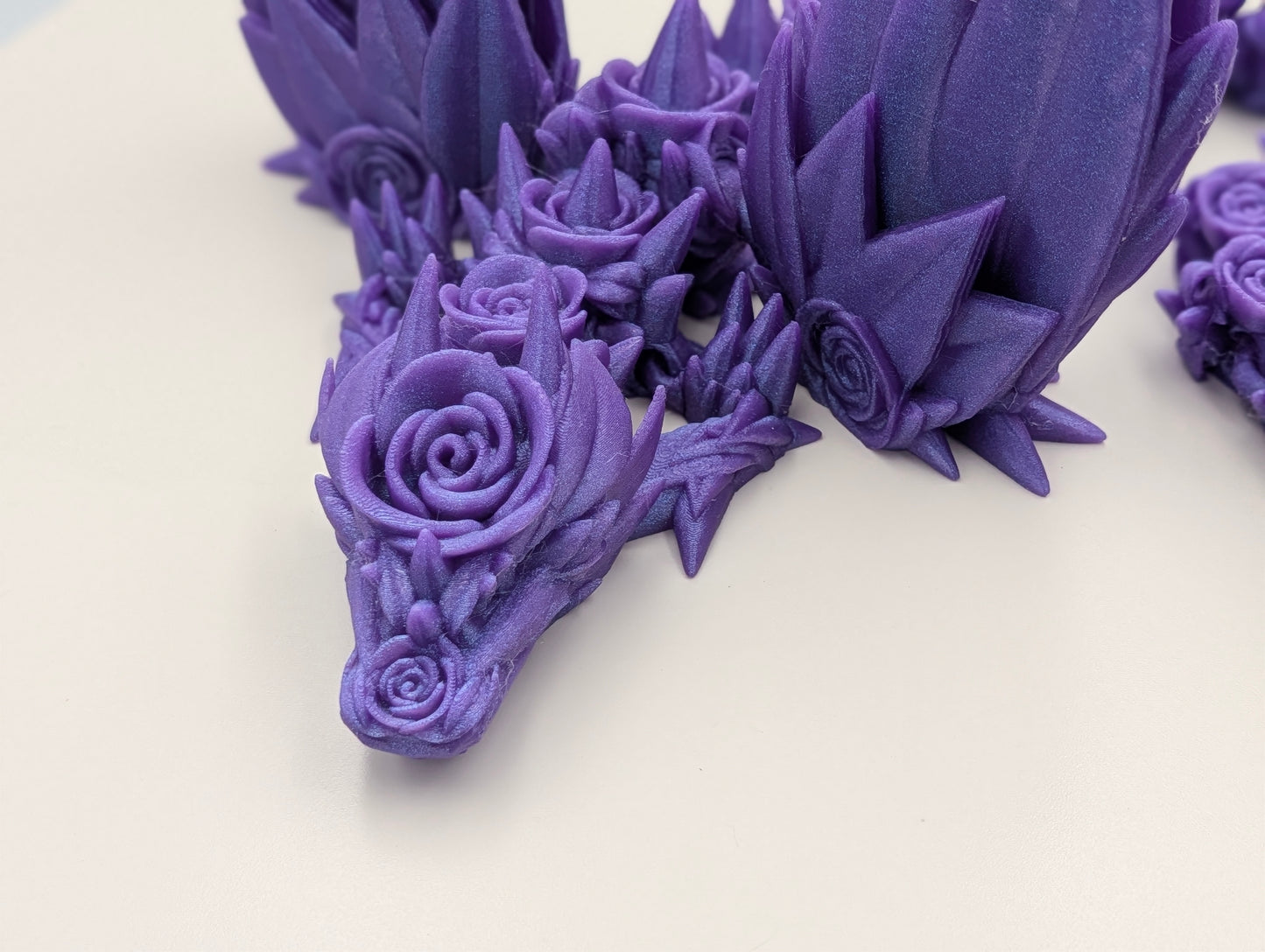 Articulated Purple Winged Rose Dragon Large