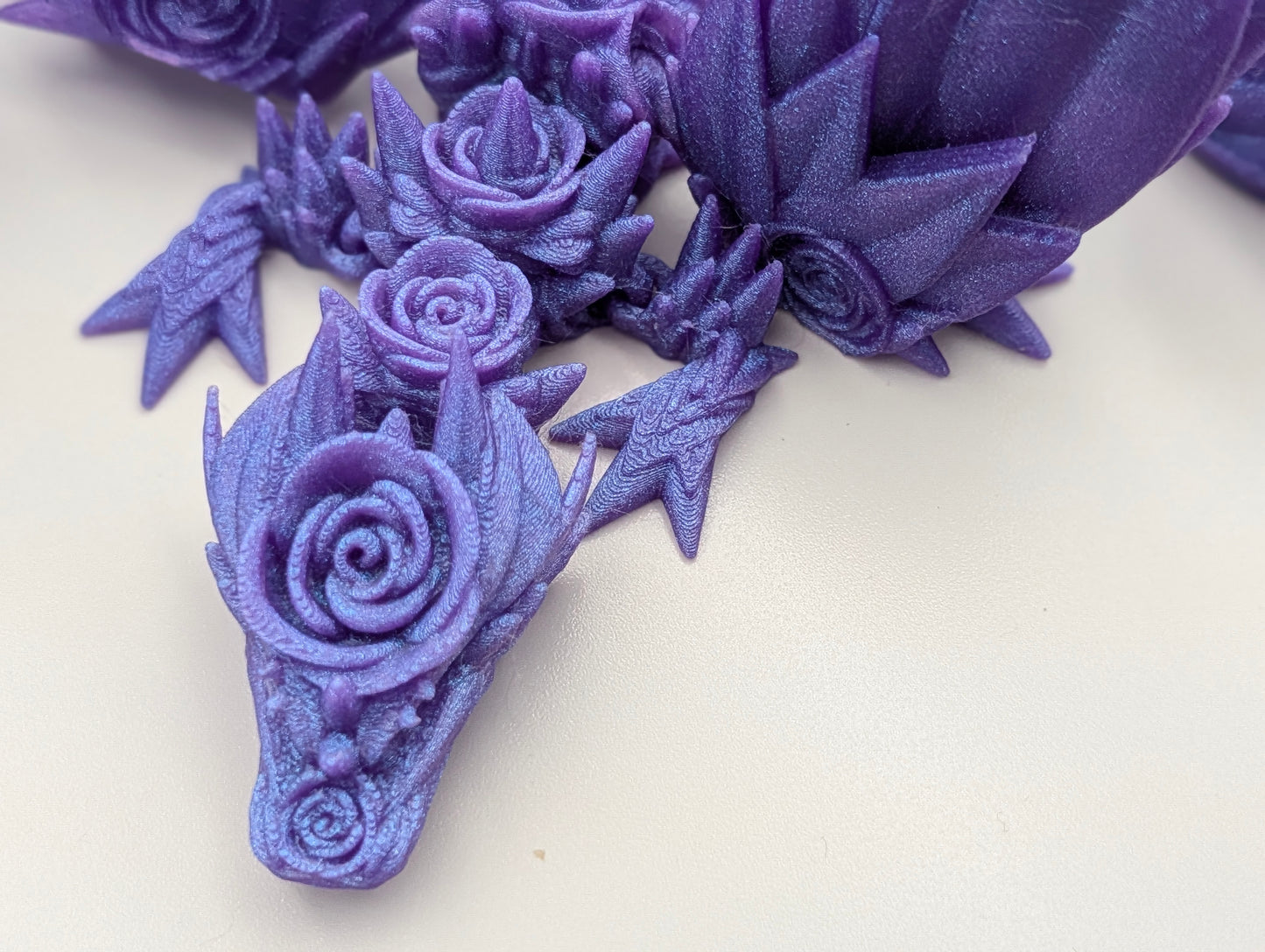 Articulated Purple Winged Rose Dragon Large