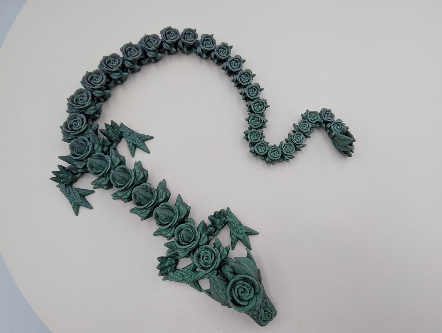 Articulated Long Tailed Grey Rose Dragon Medium Size