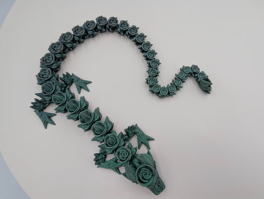 Articulated Long Tailed Grey Rose Dragon Medium Size