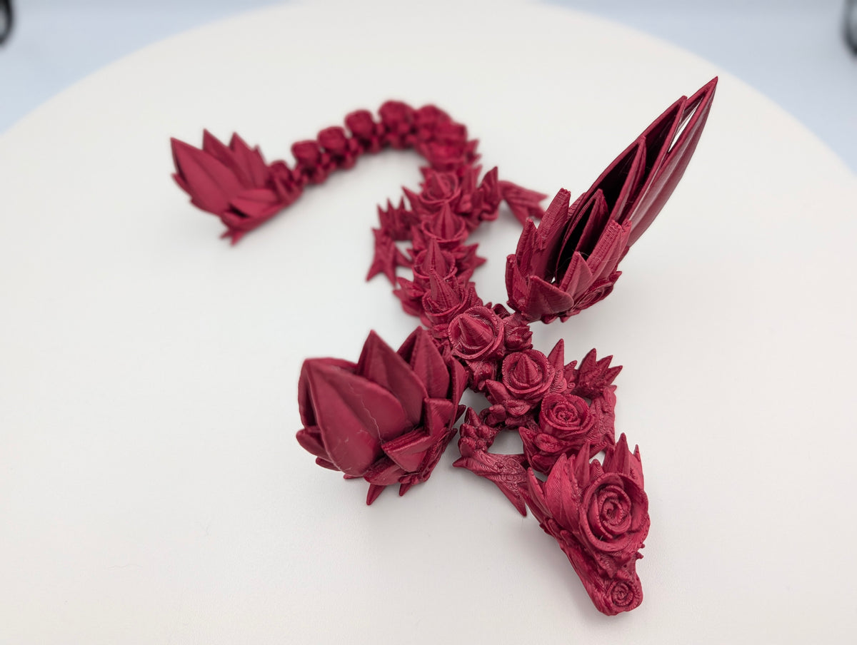 Articulated Red Winged Rose Dragon Medium Size