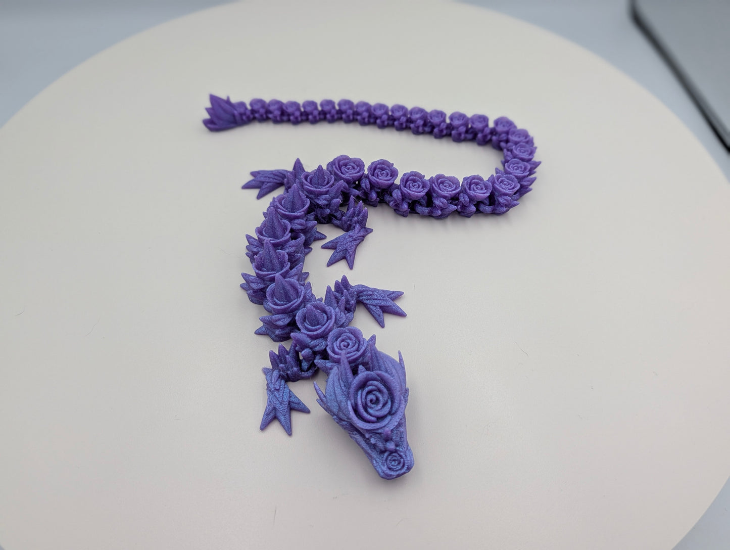 Articulated Long Purple Rose Dragon Medium Size